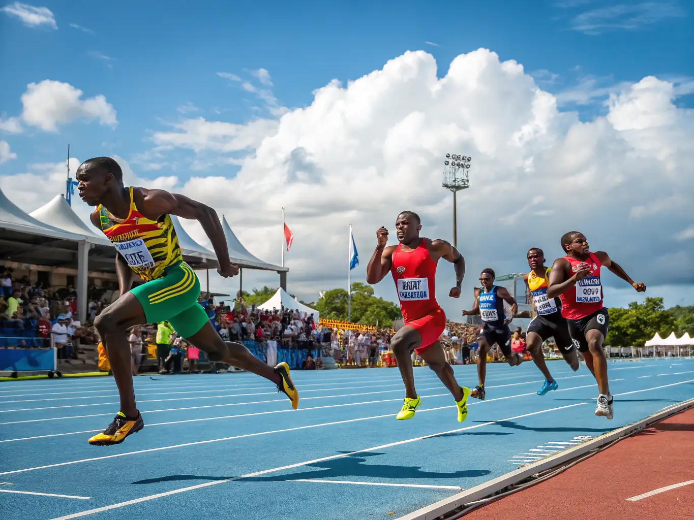 A photograph capturing UNION SPORTIVE TOUCYCOISE members participating in a track and field event, showcasing athleticism and competitive spirit.